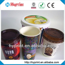 2015 hot sale first class custom IML In Mold Label for colorful cup
